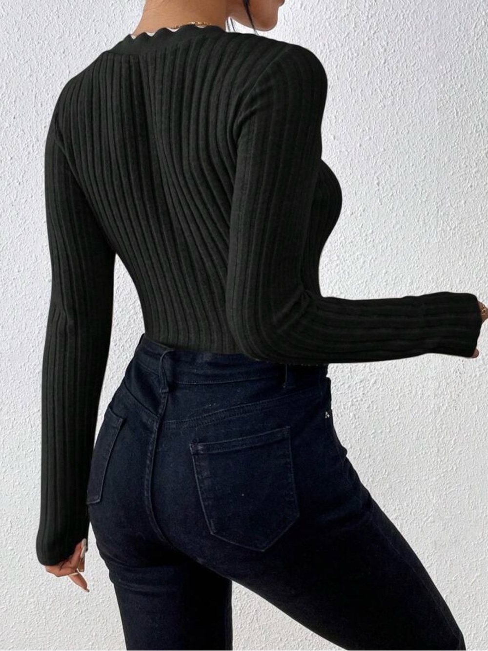 Frenchy Colorblock Ribbed Bodysuit - Picture 2 of 3